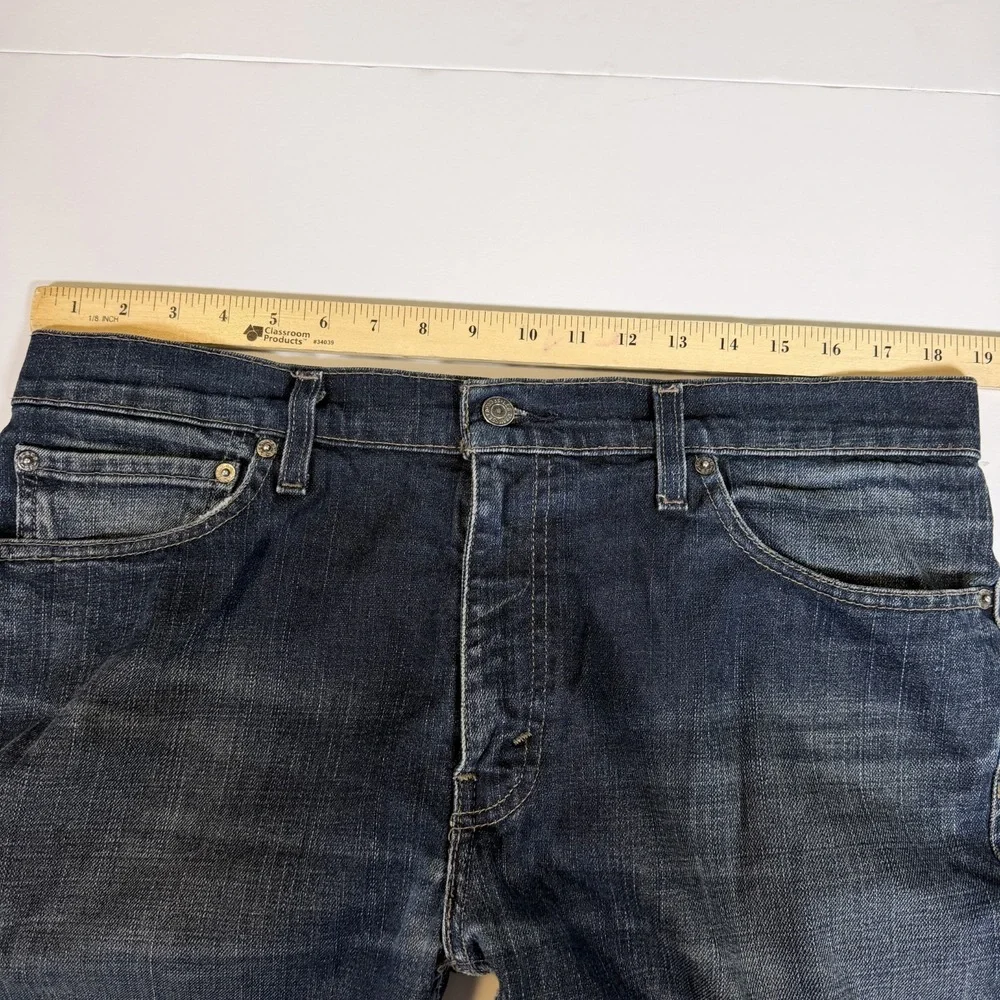 Levi's 511 Jeans Mens 36x36 Blue Denim Whiskered Red Tab Low Waist Y2K Americana